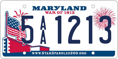 MD license plate 5AA1213