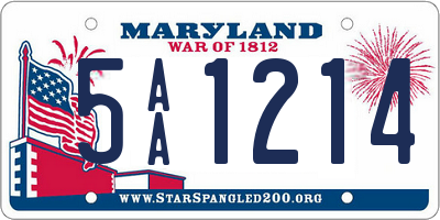 MD license plate 5AA1214