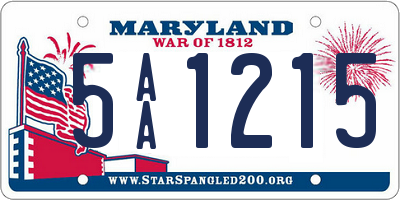 MD license plate 5AA1215