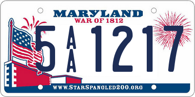 MD license plate 5AA1217