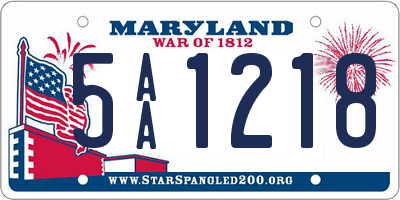 MD license plate 5AA1218