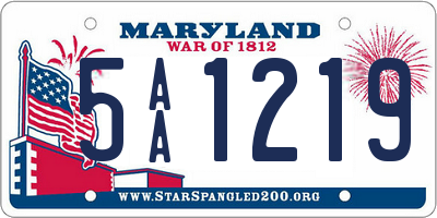 MD license plate 5AA1219