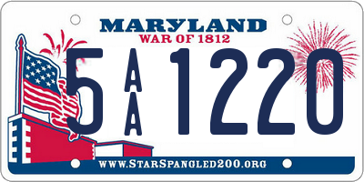 MD license plate 5AA1220