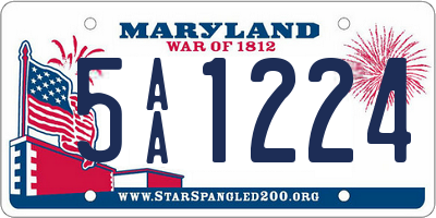 MD license plate 5AA1224