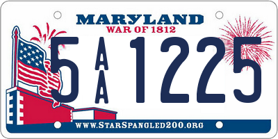 MD license plate 5AA1225