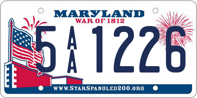 MD license plate 5AA1226