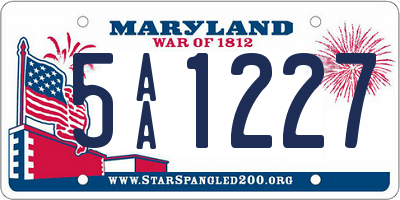 MD license plate 5AA1227