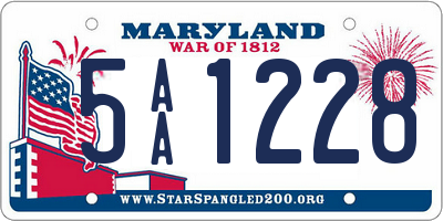 MD license plate 5AA1228