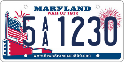 MD license plate 5AA1230