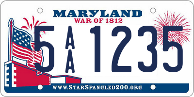 MD license plate 5AA1235