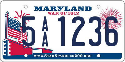 MD license plate 5AA1236