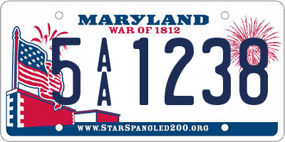 MD license plate 5AA1238