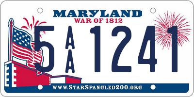 MD license plate 5AA1241