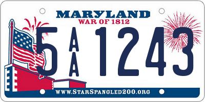 MD license plate 5AA1243