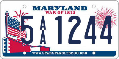 MD license plate 5AA1244