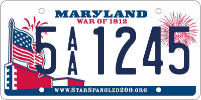 MD license plate 5AA1245