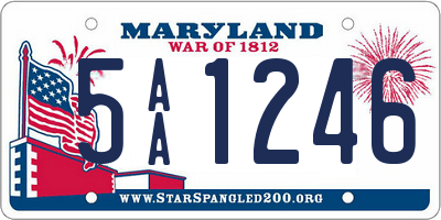 MD license plate 5AA1246