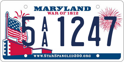 MD license plate 5AA1247