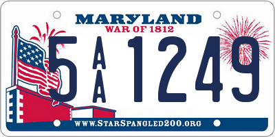 MD license plate 5AA1249