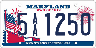 MD license plate 5AA1250