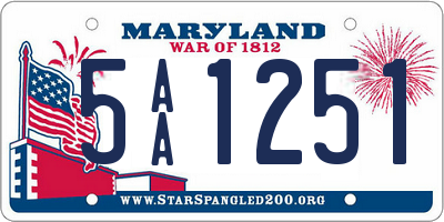 MD license plate 5AA1251