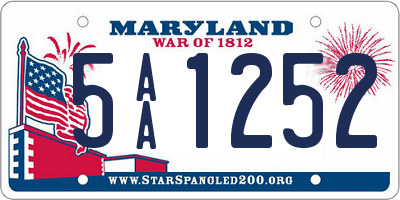 MD license plate 5AA1252