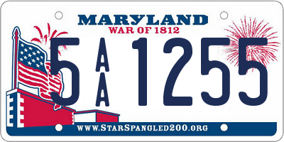 MD license plate 5AA1255