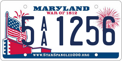 MD license plate 5AA1256