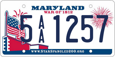 MD license plate 5AA1257