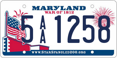 MD license plate 5AA1258