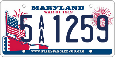 MD license plate 5AA1259