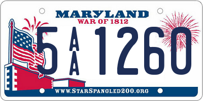 MD license plate 5AA1260