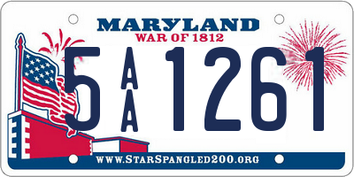 MD license plate 5AA1261