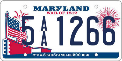 MD license plate 5AA1266