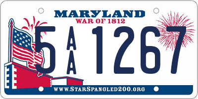 MD license plate 5AA1267