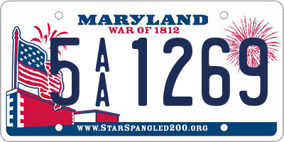 MD license plate 5AA1269