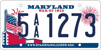 MD license plate 5AA1273