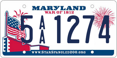 MD license plate 5AA1274