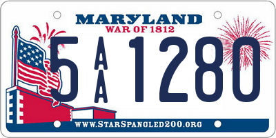 MD license plate 5AA1280