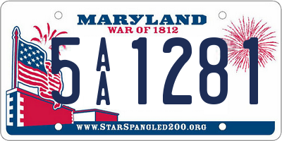 MD license plate 5AA1281