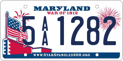 MD license plate 5AA1282