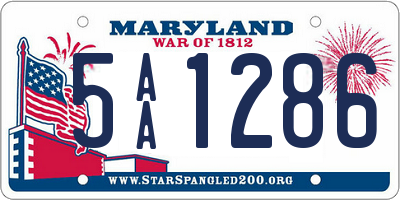 MD license plate 5AA1286