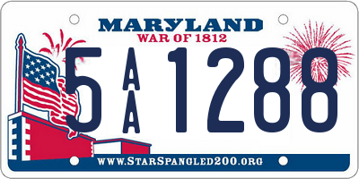 MD license plate 5AA1288