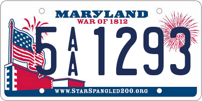 MD license plate 5AA1293