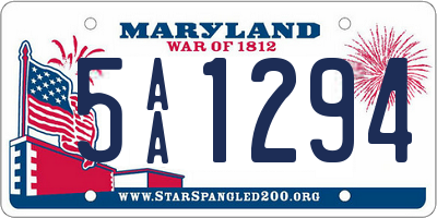 MD license plate 5AA1294