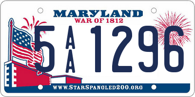 MD license plate 5AA1296