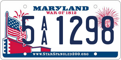 MD license plate 5AA1298