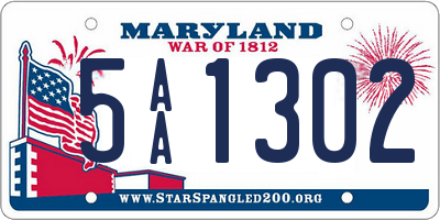 MD license plate 5AA1302