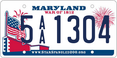 MD license plate 5AA1304