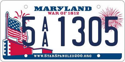 MD license plate 5AA1305